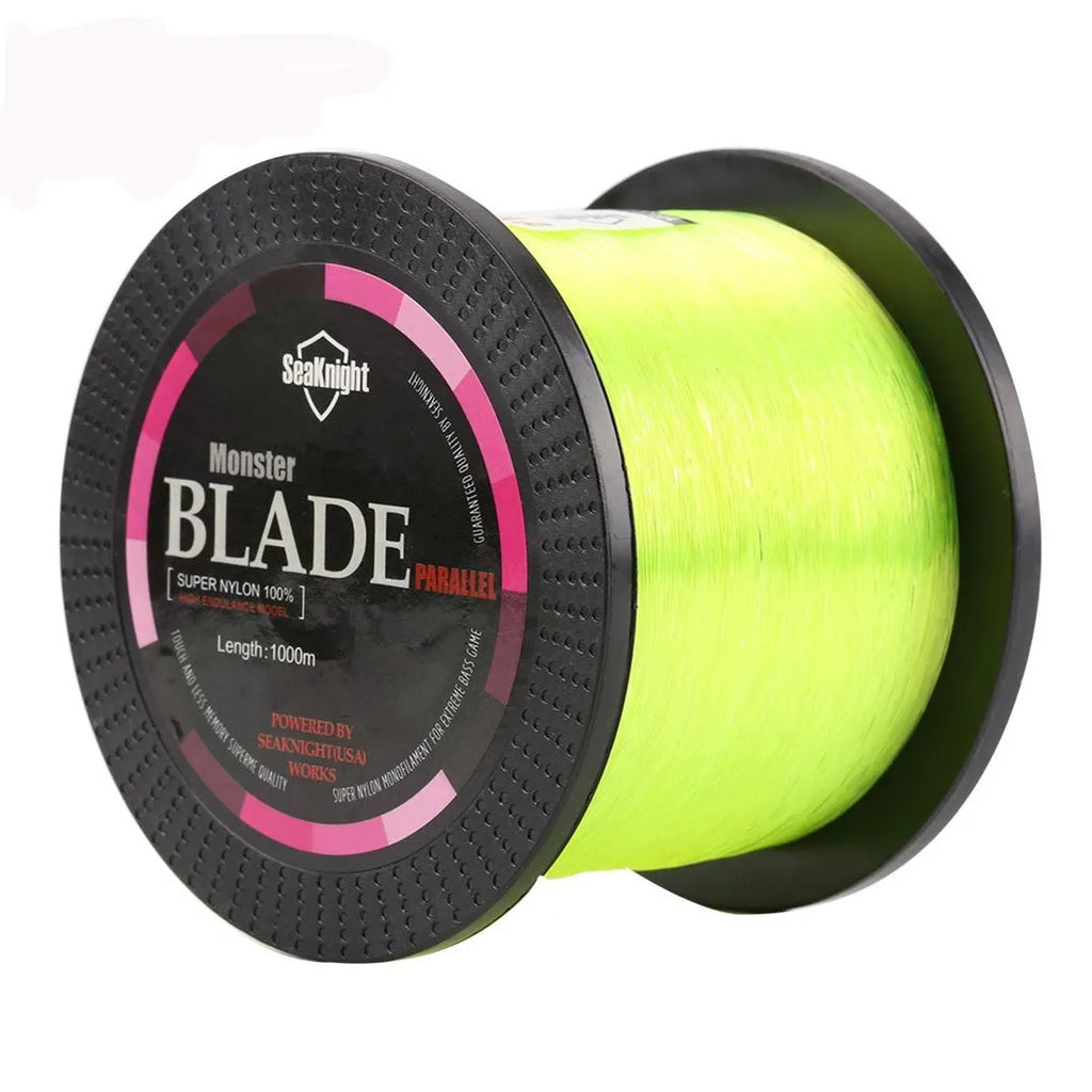 Seaknight 1000 M fishing line spool in selected colour showing nylon monofilament