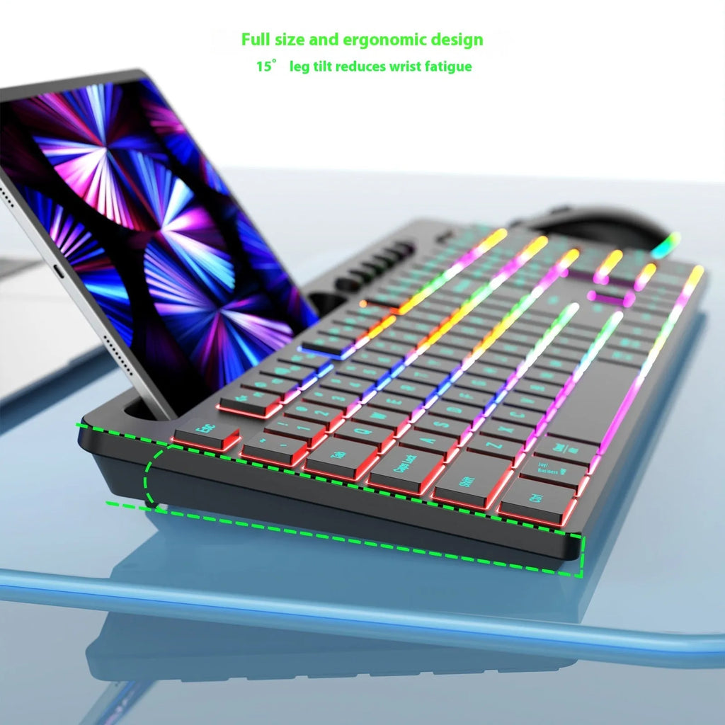 Wireless keyboard and mouse one-piece set with card slot, luminous design, waterproof, 2.4g dry battery