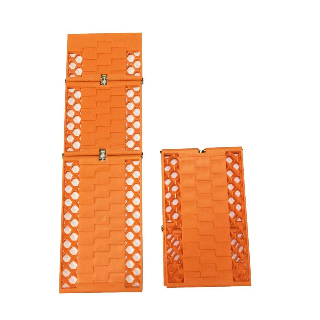 Folding orange anti-slip rescue board for cars and off-road vehicles, PP+metal, unfolded 60cm
