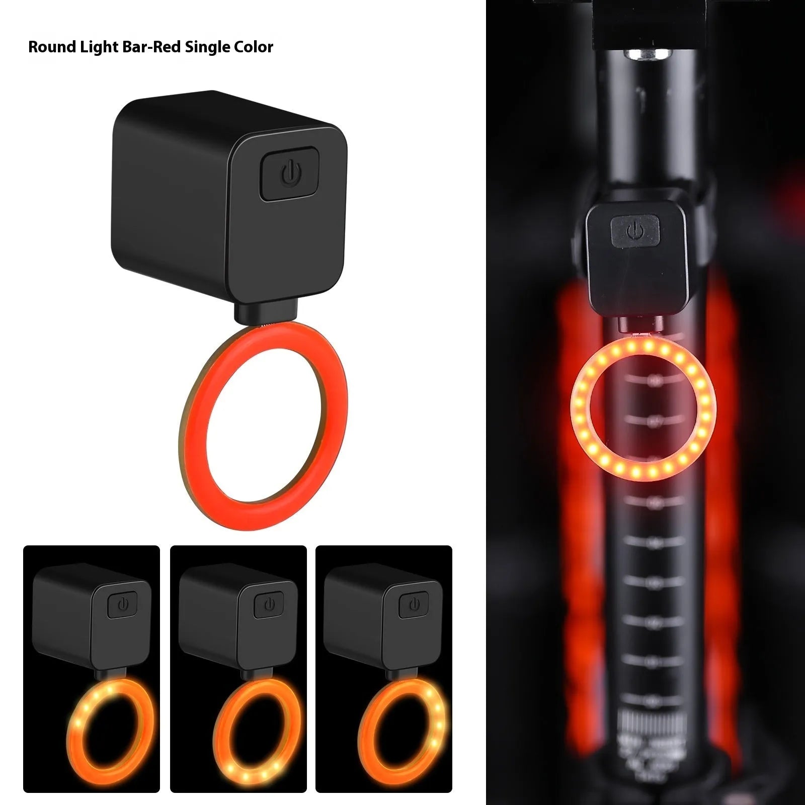 Bicycle running water plug taillight night riding safety indicator lamp attached to seat tube