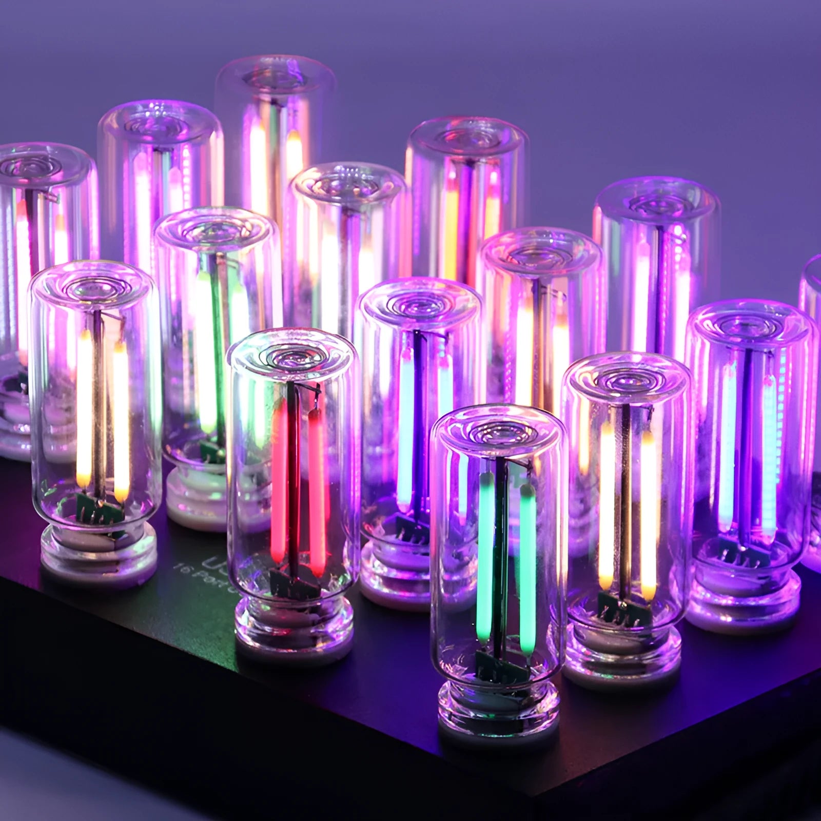 RX9001 transparent USB touch ambience night lamp in platinum with warm white light