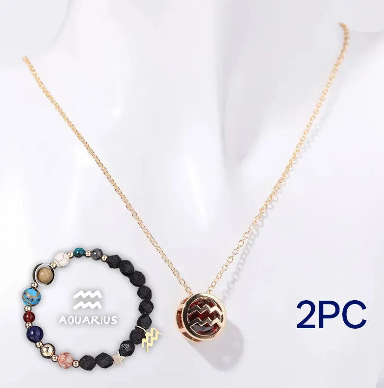 Natural stone beaded necklace set with matching bracelet in mixed colour beads