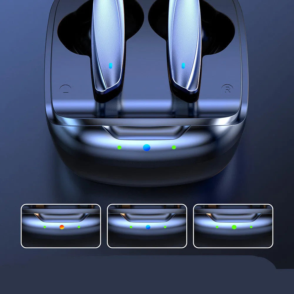 TWS Bluetooth 5.0 in-ear headphones with charging case, Black colour, side view