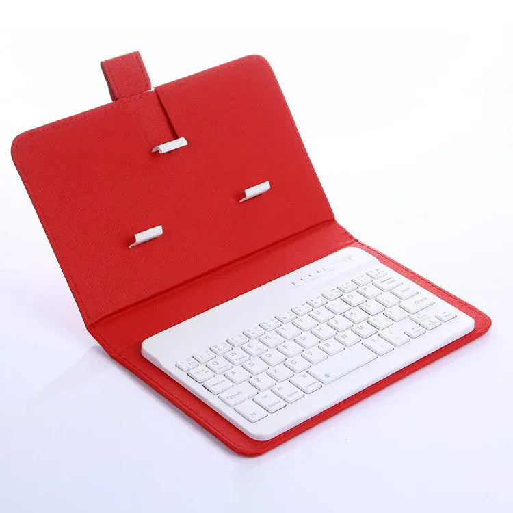 Compatible Apple iPhone Bluetooth keyboard holster leather case with stand for 4.5-6.8 inch phones