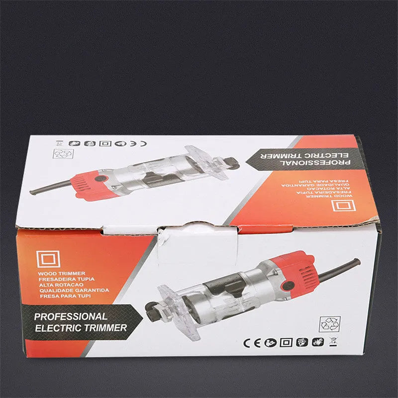 800W electric wood polishing trimmer with aluminium casing, 220V AC, no-load speed 30000rpm, 2cm depth