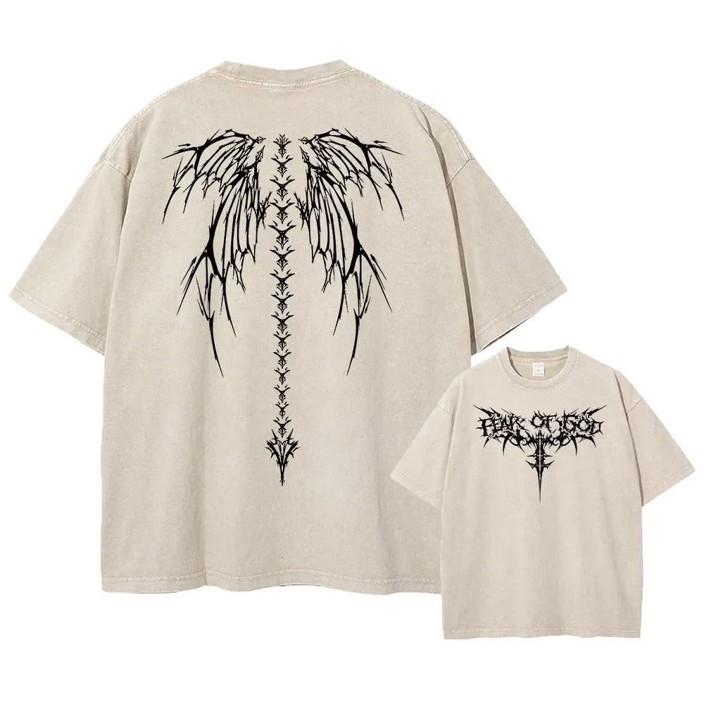 Men's oversized loose fit cotton t-shirt in a solid colour with drop shoulder short sleeves.