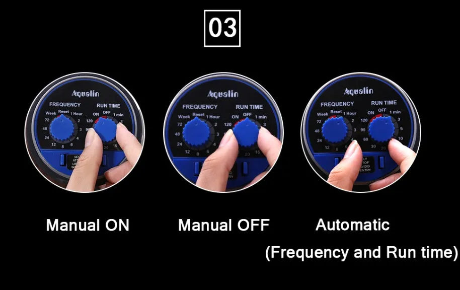 Automatic watering device timer attached to outdoor garden faucet with manual override button