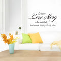 Black PVC printed wall sticker with English poetry and proverbs, 57x33cm plane decal for smooth walls