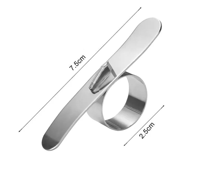 Silver stainless steel ring peeler for citrus fruits including oranges and pomelo