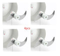 White manual food chopper with 304 stainless steel blades and magnetic attachment, 8.5 x 7 cm size