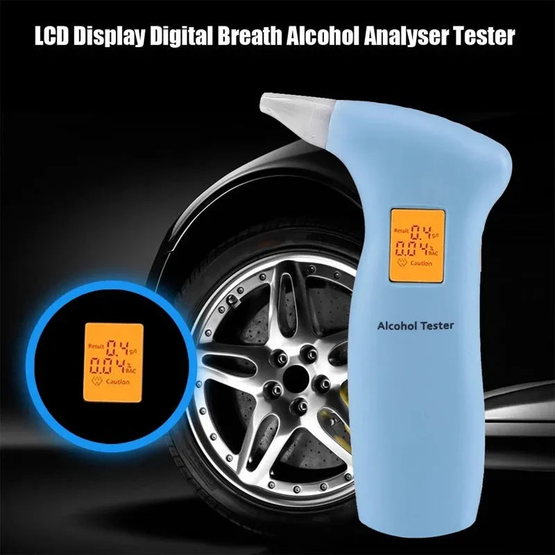 Portable orange light breath alcohol tester with four mouthpieces for driver testing
