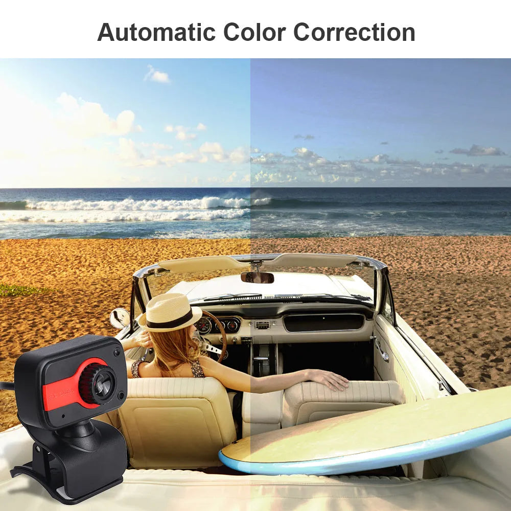 Mini driverless video camera with 12MP HD sensor, 360 degree rotation, and manual focus in blue