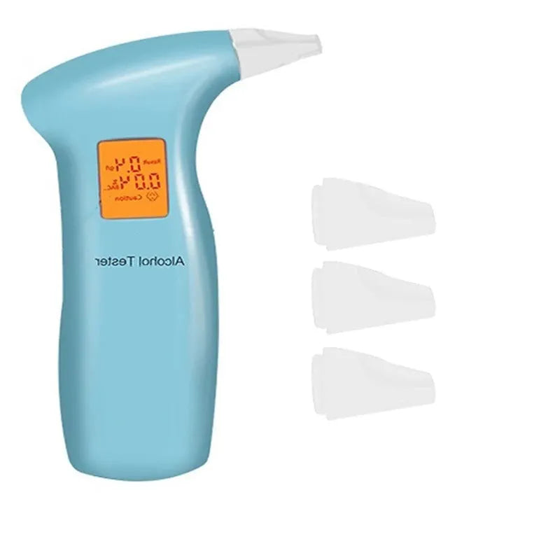 Portable orange light breath alcohol tester with four mouthpieces for driver testing