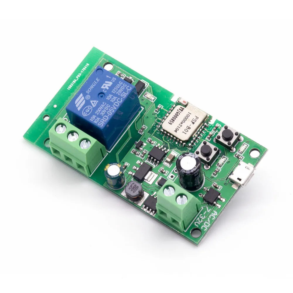 Self-locking interlock 1 way relay module with 2.4G WiFi, USB interface, 7-32V input, PCB onboard antenna