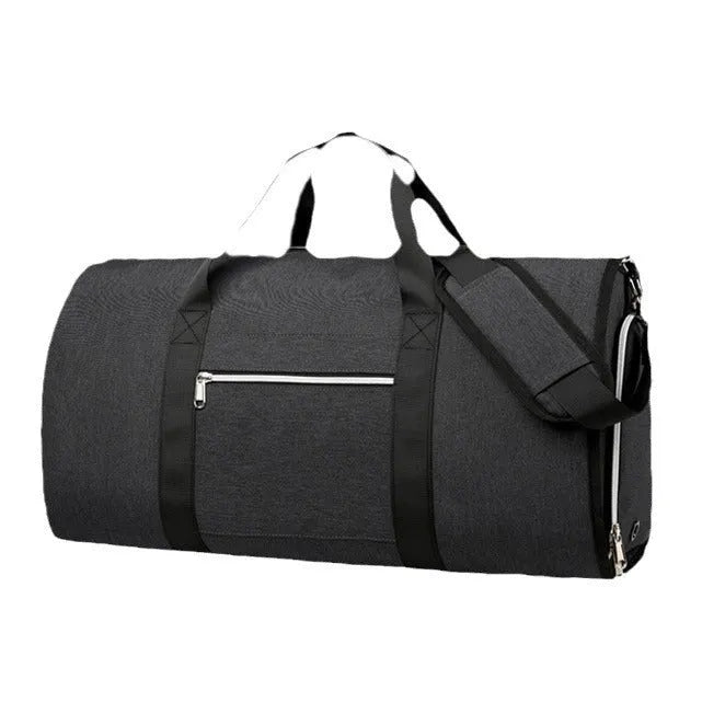 Oxford cloth storage bag with dry-wet separation compartments in black, dark blue, or grey colour options