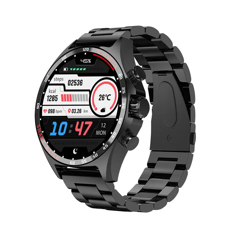 New smart watch with TFT screen and health monitoring features in black, silver, gold colours