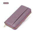 Genuine leather long wallet for women in six colour options with anti-theft card swiping function