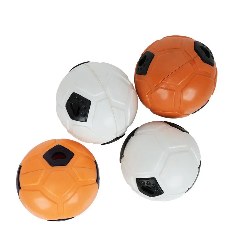 Orange TPR dog toy ball for nibbling and teeth grinding with textured surface