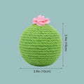 Green interactive tumbler cactus cat scratcher with natural sisal and rolling ball for indoor play