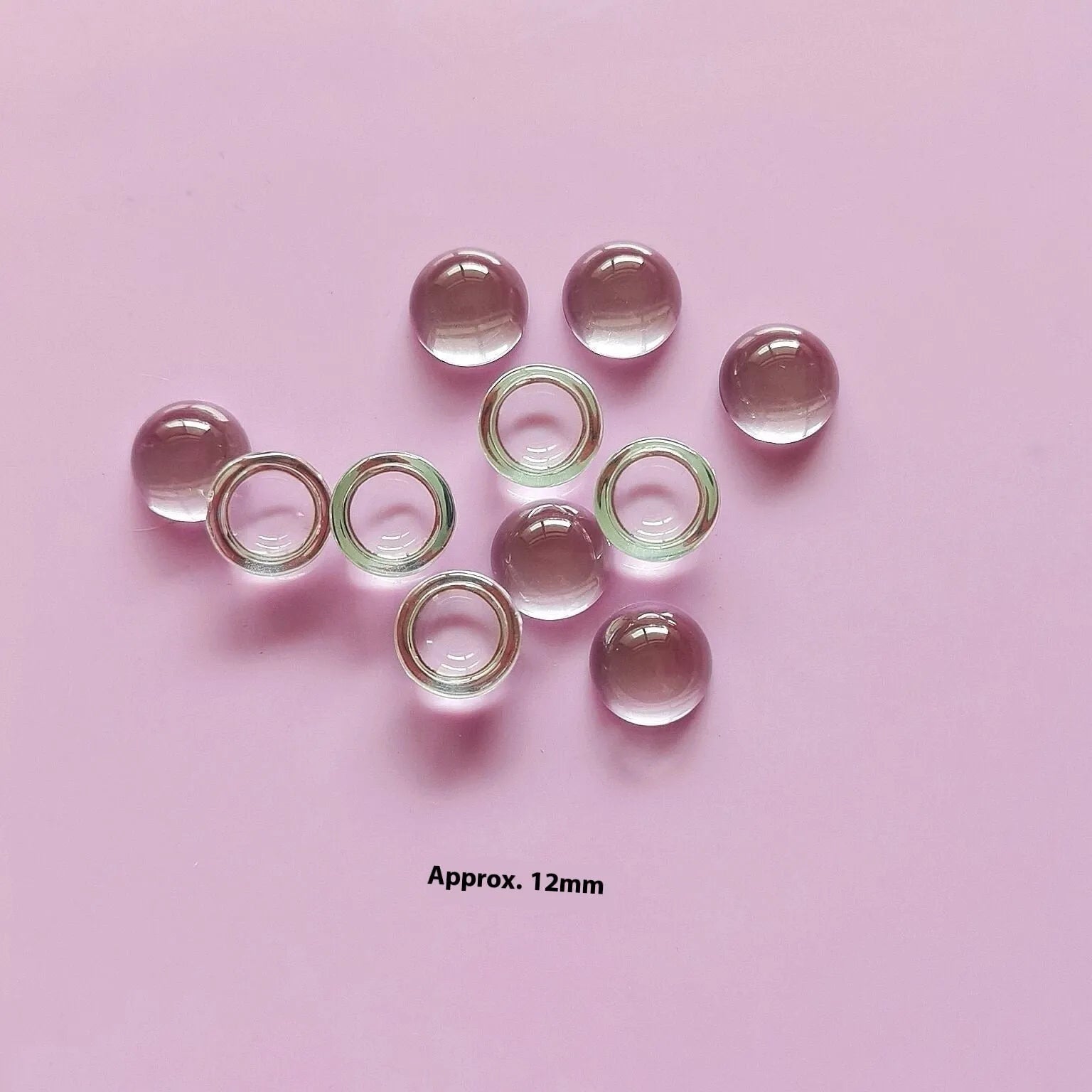 Clear crystal glass ball dome PVC keyboard stickers in two sizes for universal fit