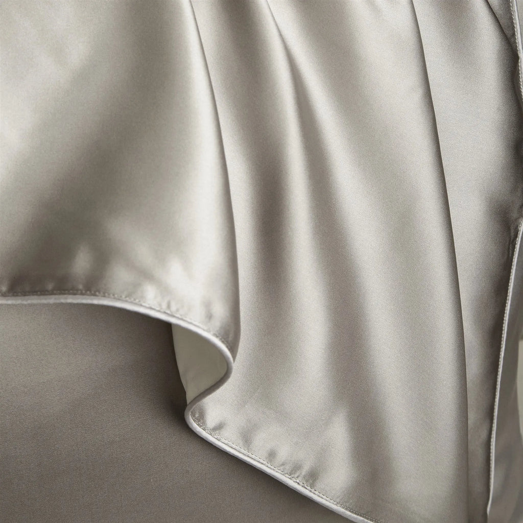 100% mulberry silk pillowcase 48x74cm palace luxury style with inlaid rope edge in champagne gold