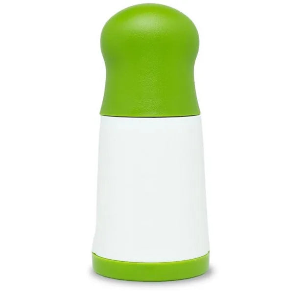 Herb grinder spice mill in white plastic with stainless steel blade and removable top for fresh herbs
