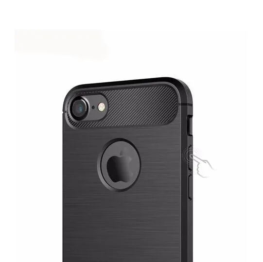 TPU shock proof phone case back cover for iPhone in solid colour Black