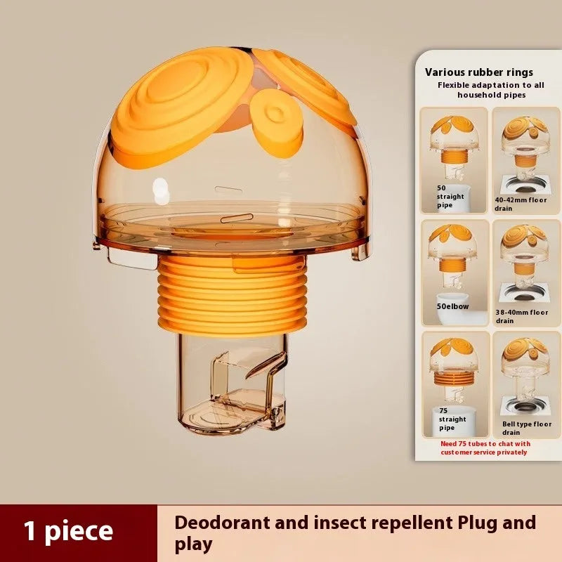 Kitchen downcomer deodorant sealing plug with magnetic seal in ABS plastic for universal floor drain