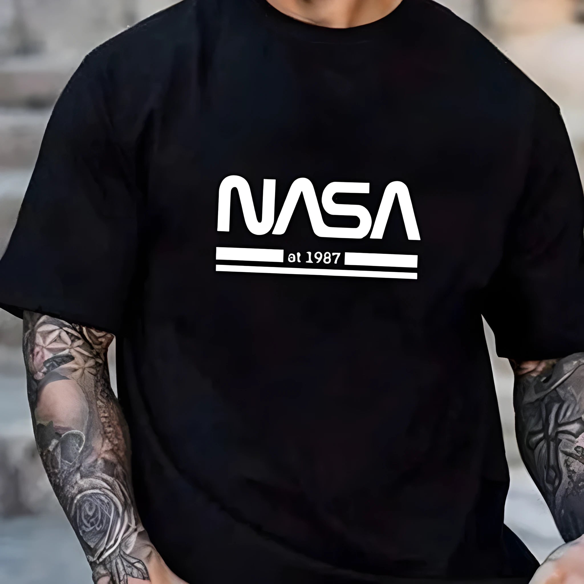 Men's slim-fit cotton short sleeve t-shirt in various colours including apricot, mint green, and sapphire blue