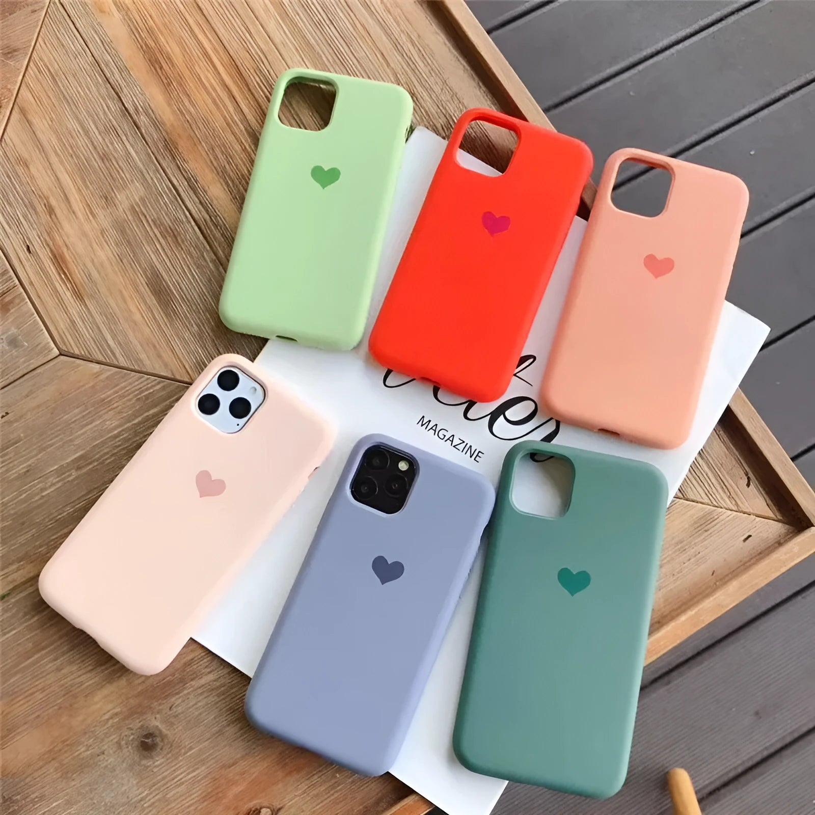 Love silicone phone case in solid colour, designed for iPhone 13 Pro Max, showing back and side coverage.