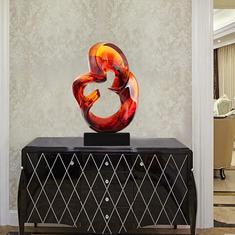Transparent resin craft ornament in modern simplicity style sculpture design