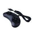 Black Sega USB computer game controller with 1.8 metre cable showing dimensions 15.5cm x 8.5cm