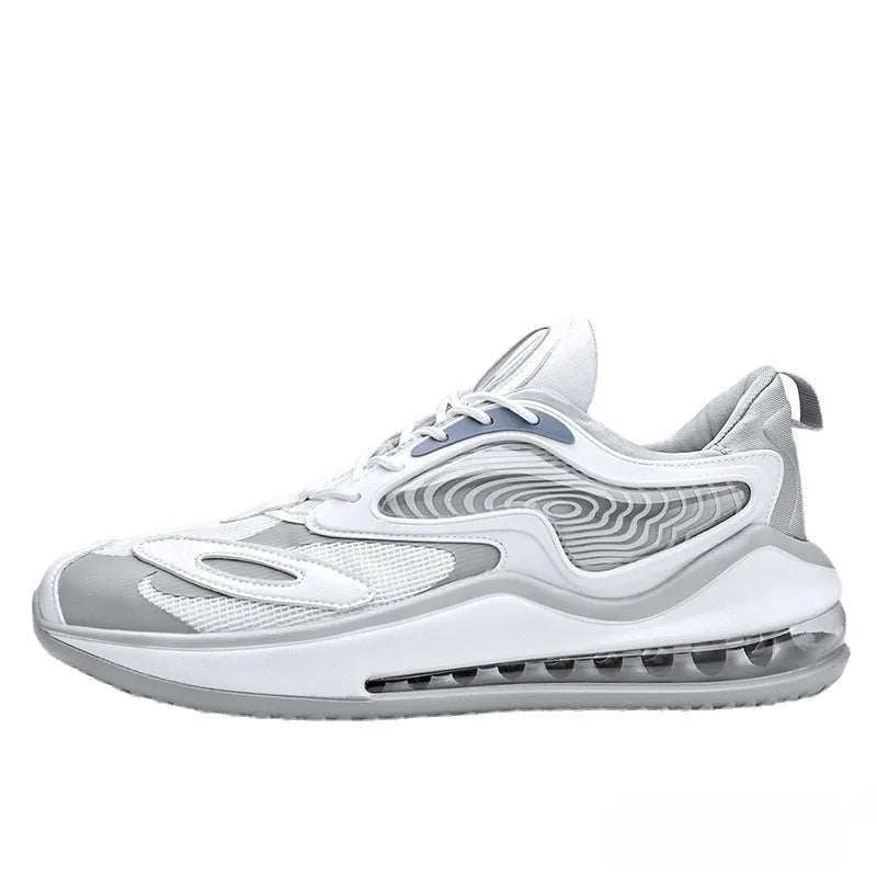 Men's casual shoes with air cushion soles in Space Black colour showing height increasing design