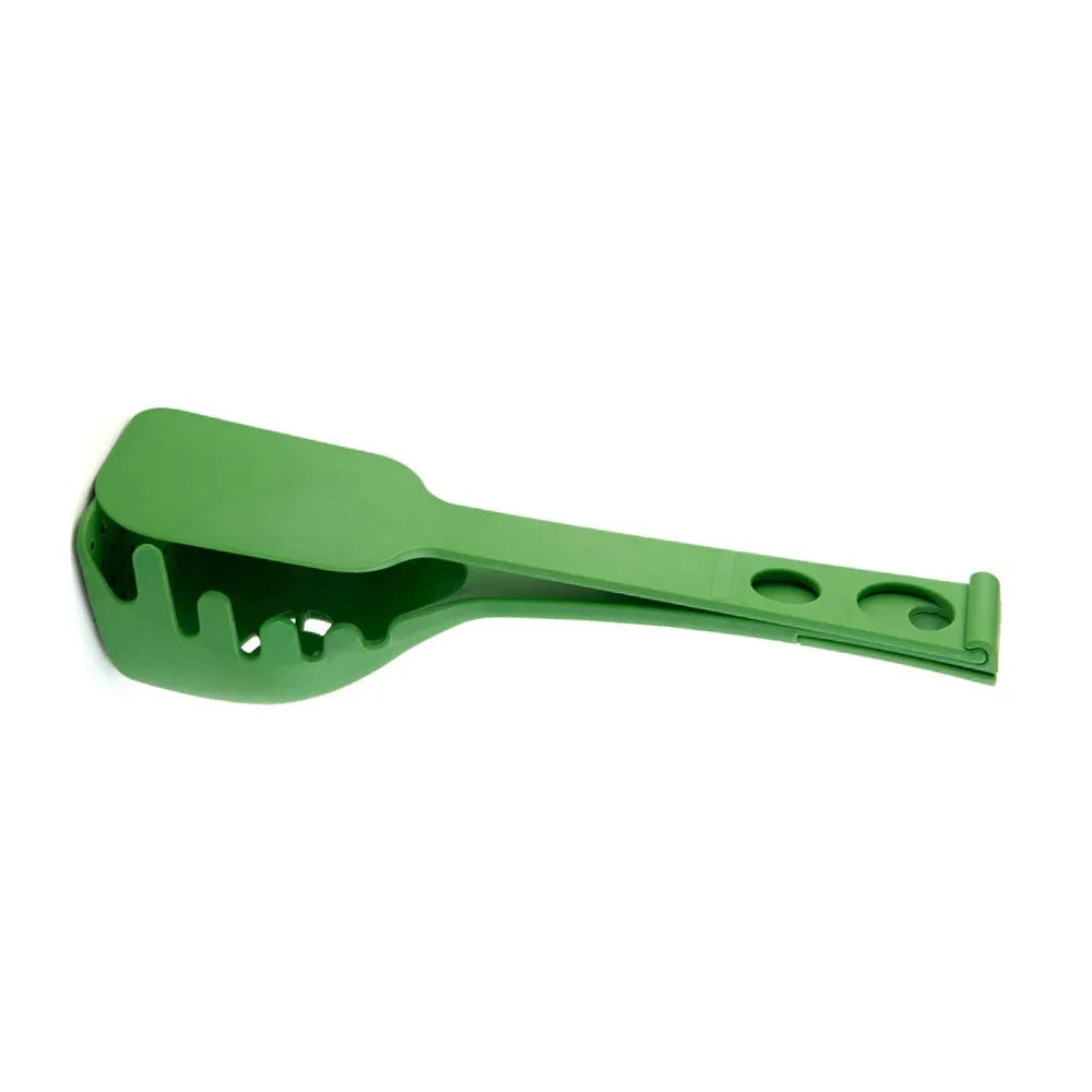 Plastic multifunction kitchen spoon set with spatula and spaghetti spoon in two sizes