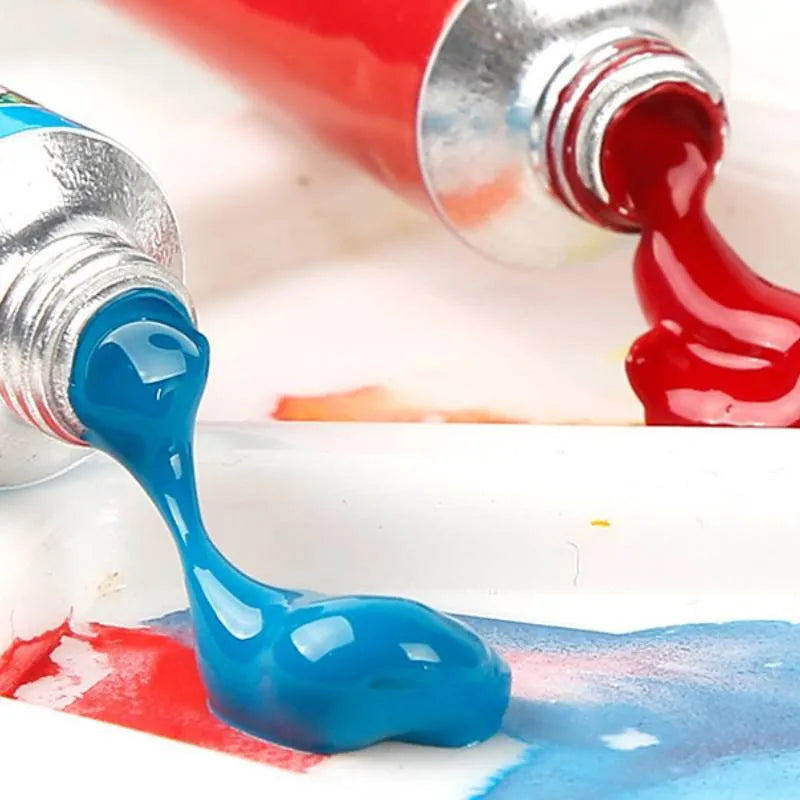 Gouache paint set with multiple colour tubes in a box, available in 12, 18, and 24 colour options with 5ml or 12ml tubes