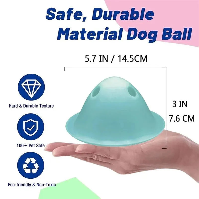 Hidden dog chew toy in green, 140mm PP interactive puzzle with treat slot on smooth floor