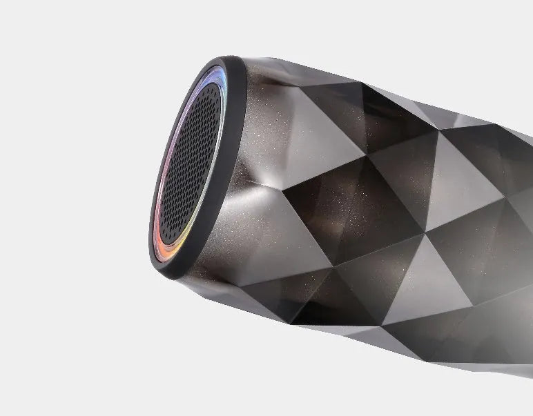 Crystal Coke can-shaped Bluetooth speaker with starry sky diamond light effect, black finish
