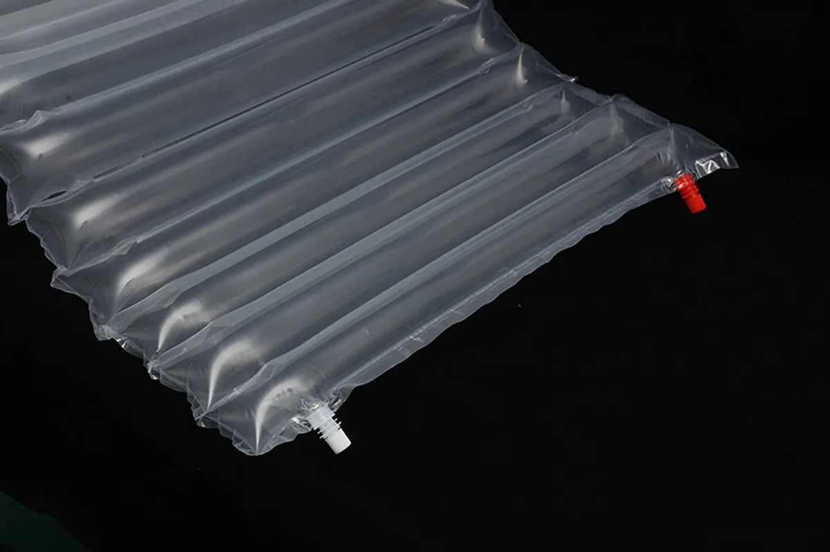 Outdoor camping airbed 200x60x5cm transparent inflatable sleeping mat on green grass