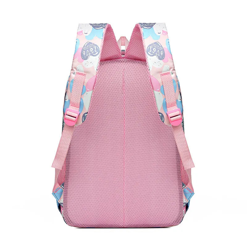 Children's blue school backpack with air cushion shoulder straps and Oxford cloth exterior