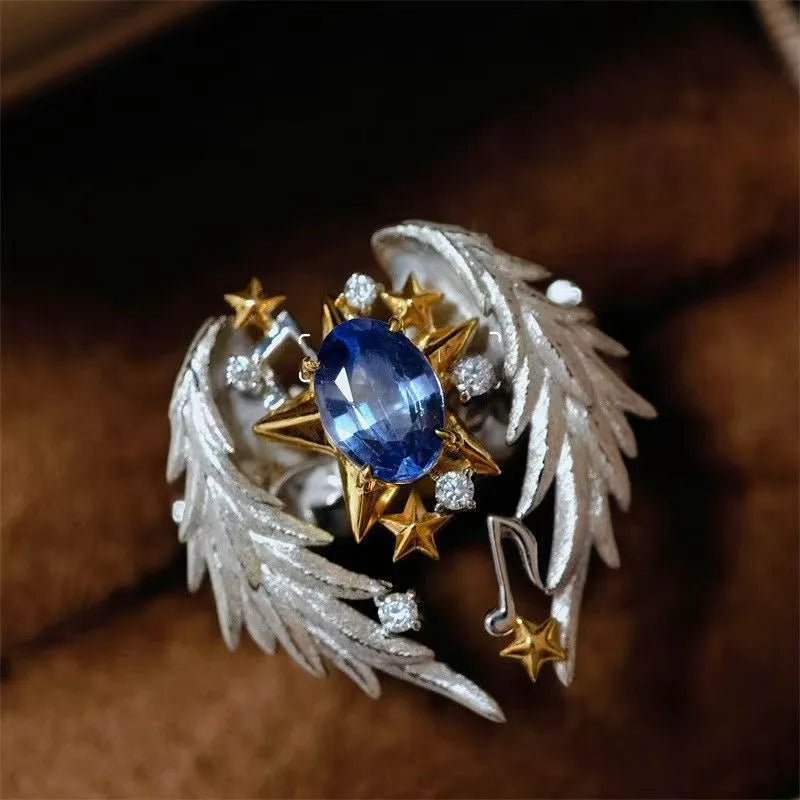 Adjustable geometric alloy ring with open mouth design in size 8 colour