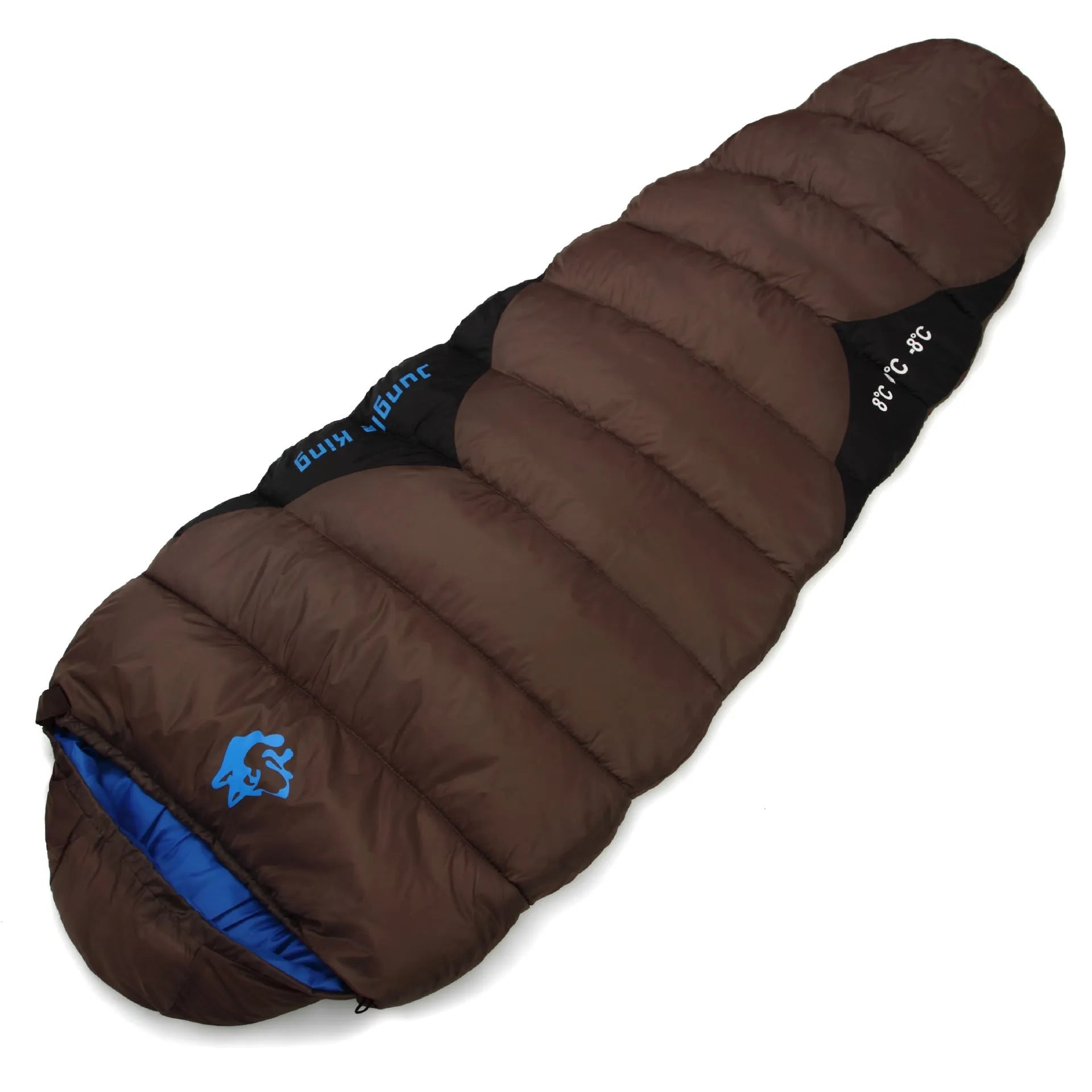 Cotton sleeping bag for camping and fishing in Army Green colour with compression storage bag