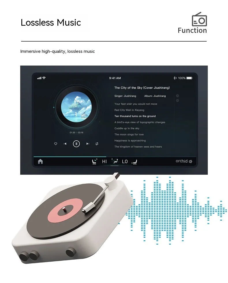 Black portable vehicle-mounted MP5 player with 7-inch LCD screen, front view