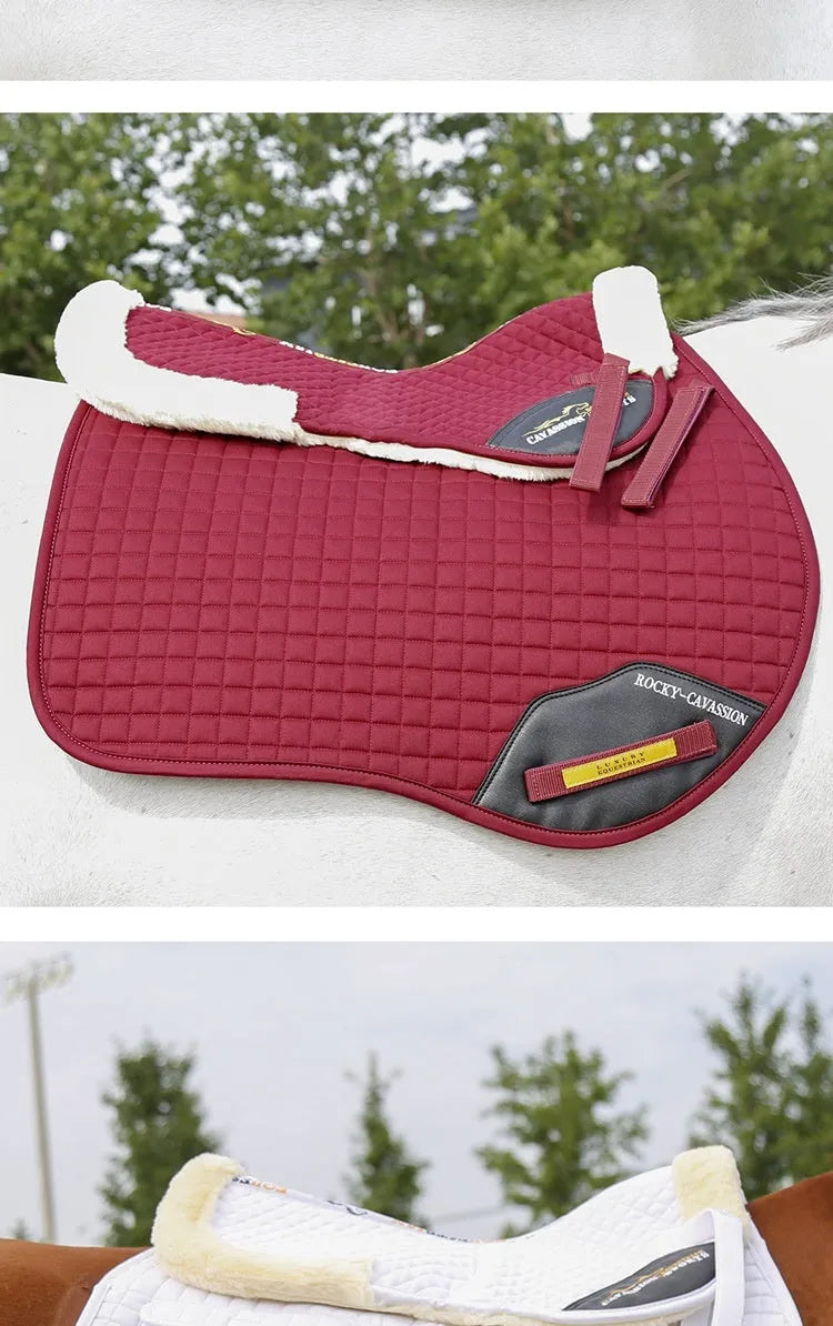 Riding saddle pad with shock absorption for waist protection during equestrian and cycling activities
