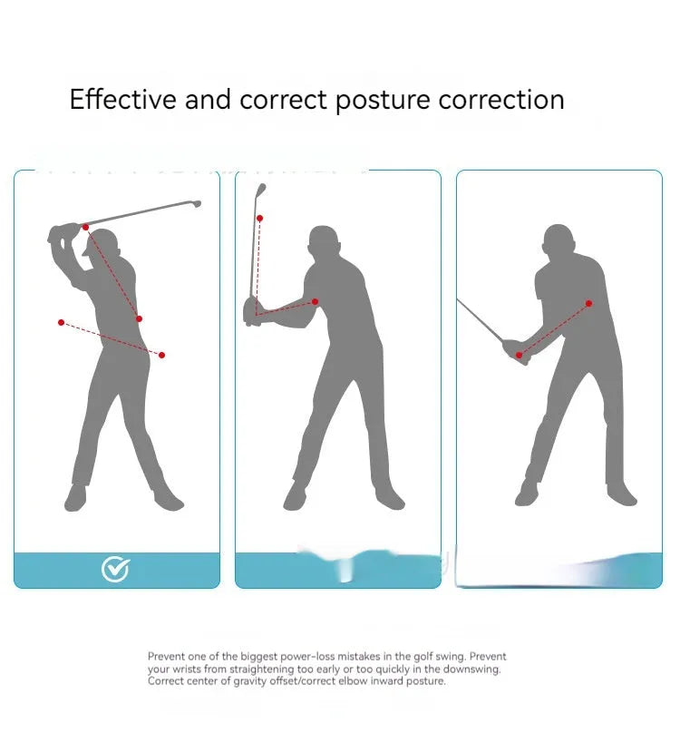 Black silicone elastic golf swing training rope for physical correction practice