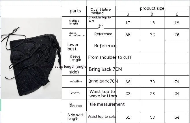 Black three-piece bikini swimsuit set with top and shorts on neutral background