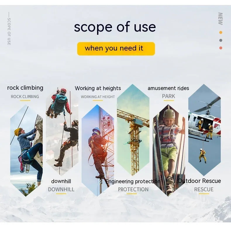 Climbing carabiner with automatic master lock in choice of five colours for rock climbing equipment