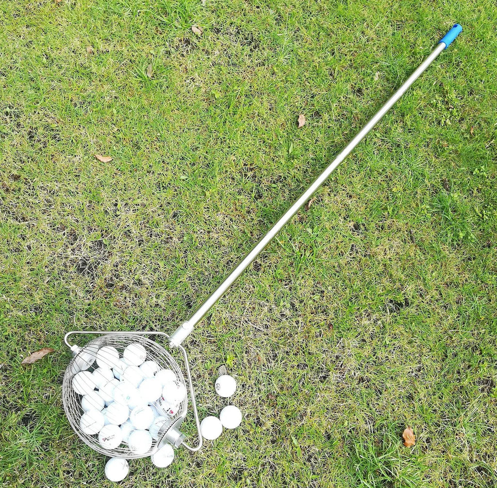 Metallic coloured stainless steel golf ball picker for retrieving balls