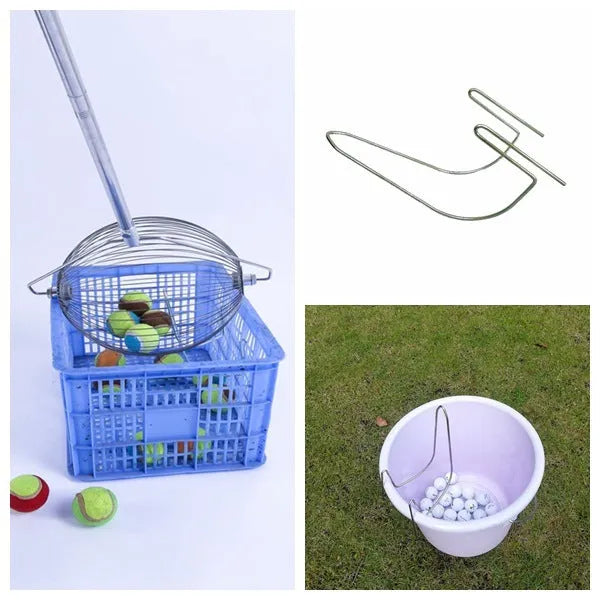 Metallic coloured stainless steel golf ball picker for retrieving balls