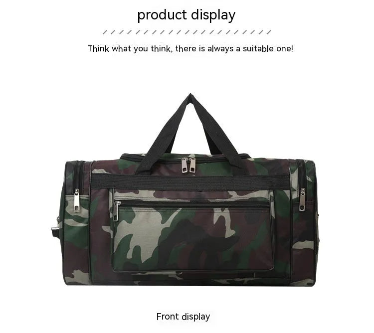 Camouflage pattern luggage bag with waterproof fabric and 20-litre capacity