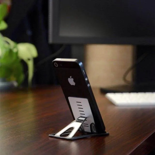 Black card phone holder desktop stand 8.5cm by 5cm for mobile phone